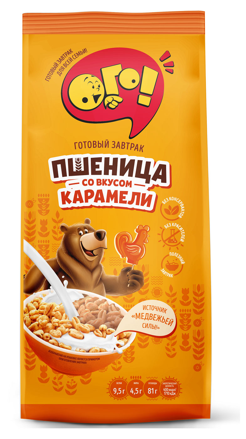 Сухой завтрак «ОГО!» пшеница со вкусом карамели, 150 г