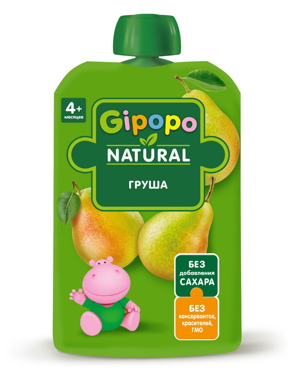 Пюре фруктовое Gipopo из груши с 4 мес., 90 г