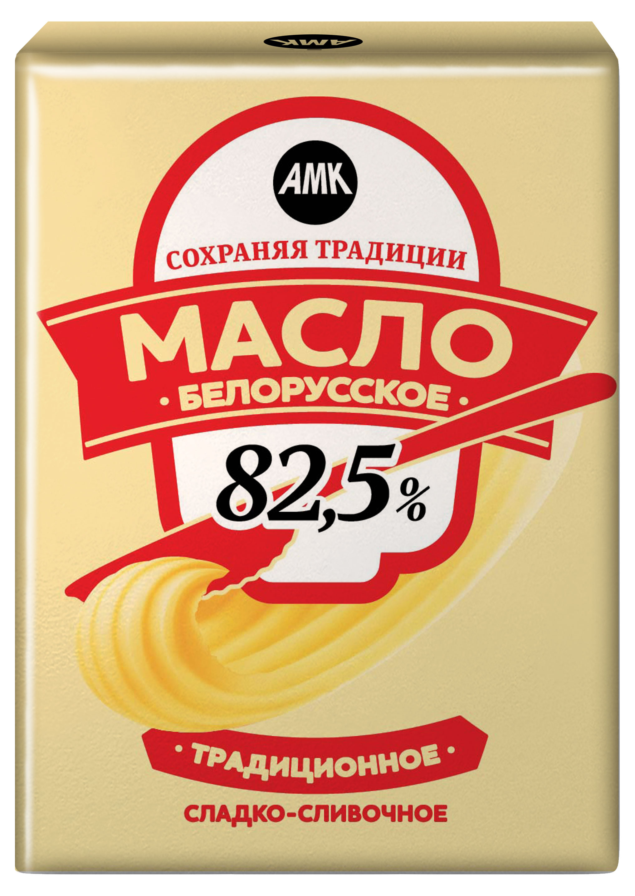 Масло сладко-сливочное «Сохраняя традиции АМК» несоленое традиционное 82,5 БЗМЖ, 180 г