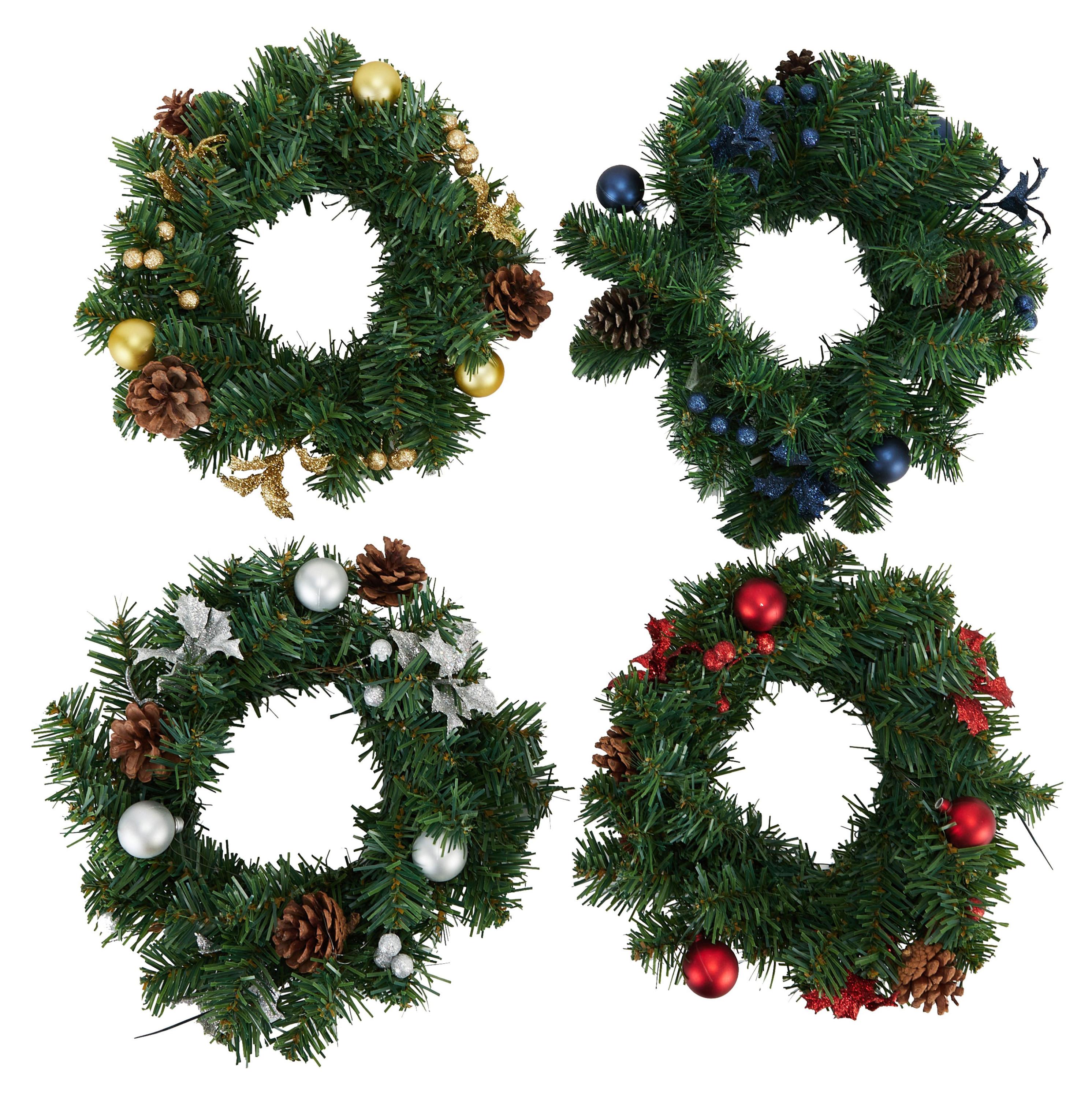 Декоративный венок 25 см, 1 шт в ассортименте