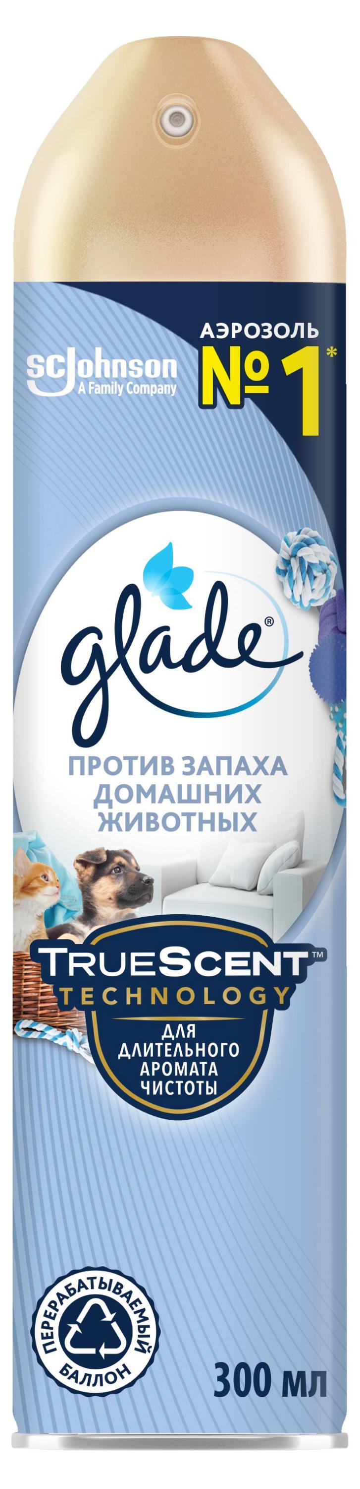 Освежитель воздуха Glade Аэрозоль Против запаха домашних животных, 300 мл