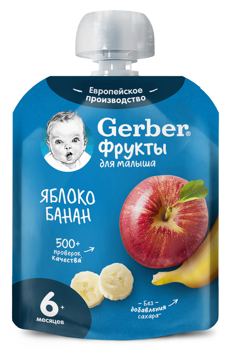 Пюре фруктовое Gerber Яблоко Банан с 6 мес., 90 г