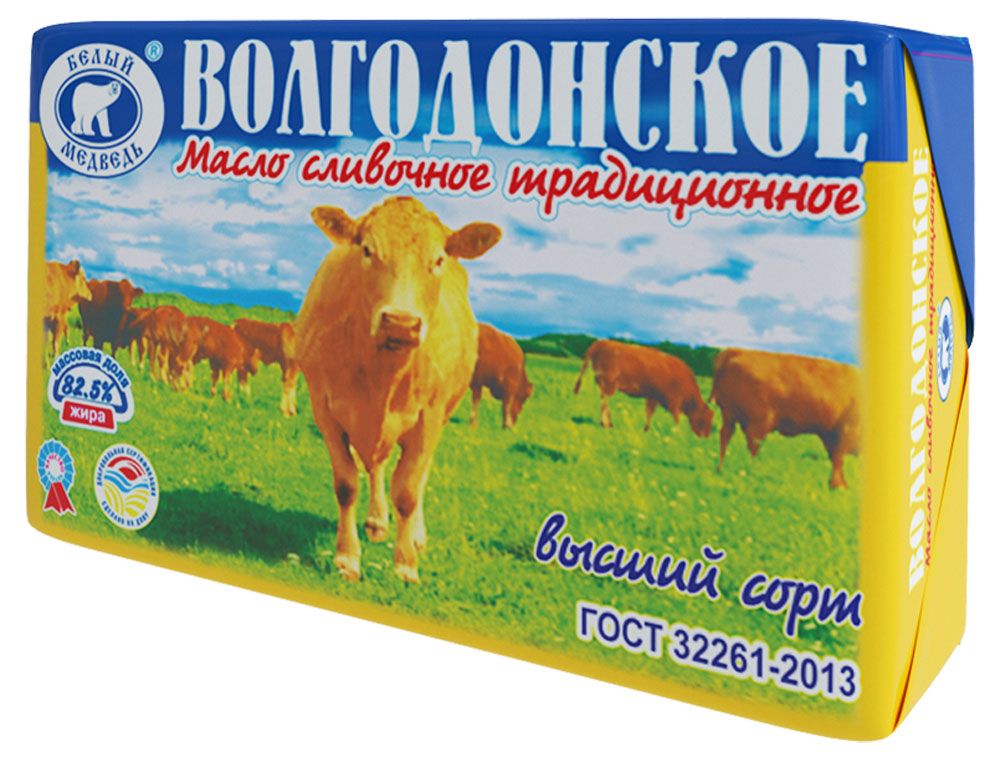 Масло сливочное «Волгодонское» Традиционное 82,5% БЗМЖ, 380 г