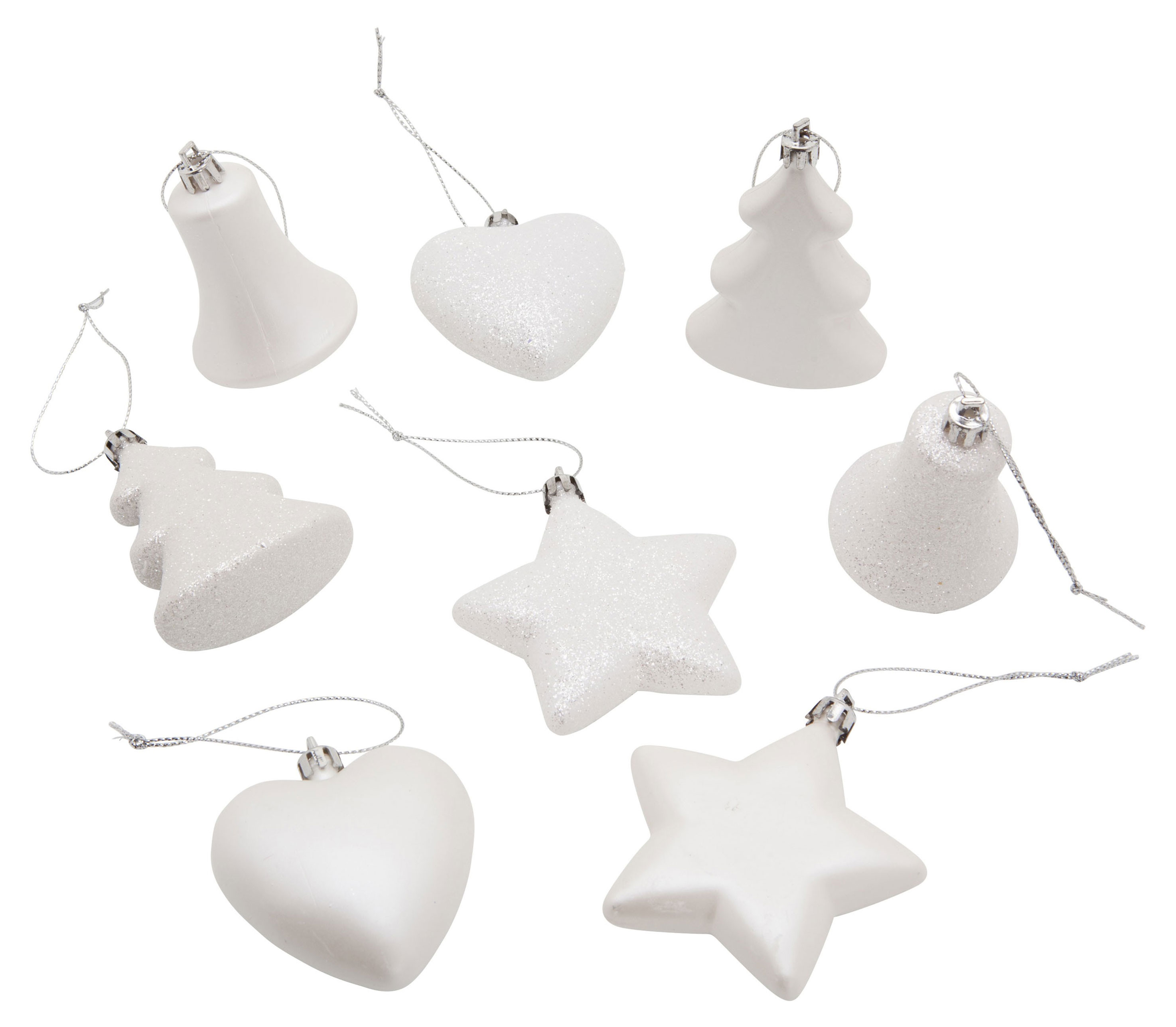 Елочное украшение Actuel Подвеска белая пластик 8 см, 1 шт в ассортименте