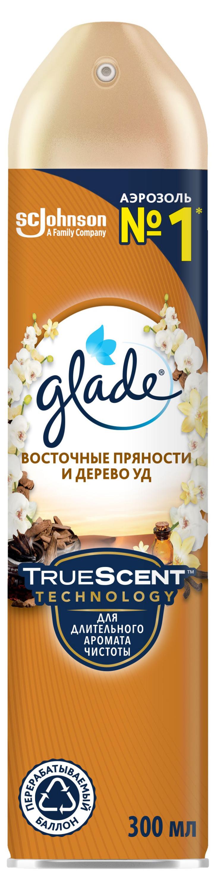 Освежитель воздуха Glade Аэрозоль Восточные пряности и дерево уд, 300 мл