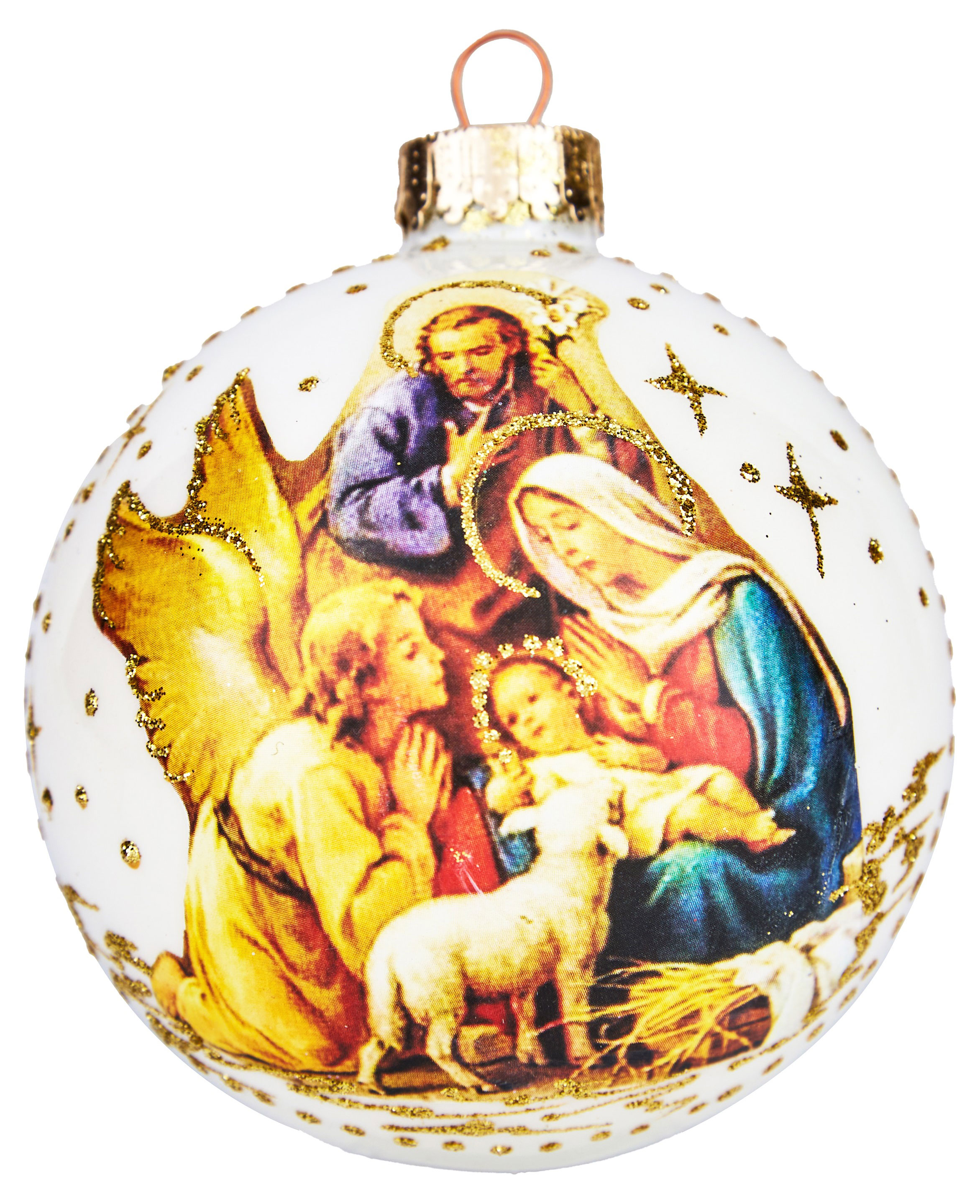 Елочный шар С рождеством 8 см, 1 шт в ассортименте