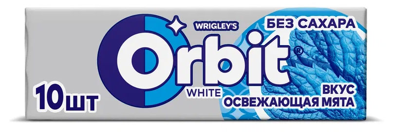 Резинка жевательная Orbit White Освежающая мята без сахара, 13,6 г