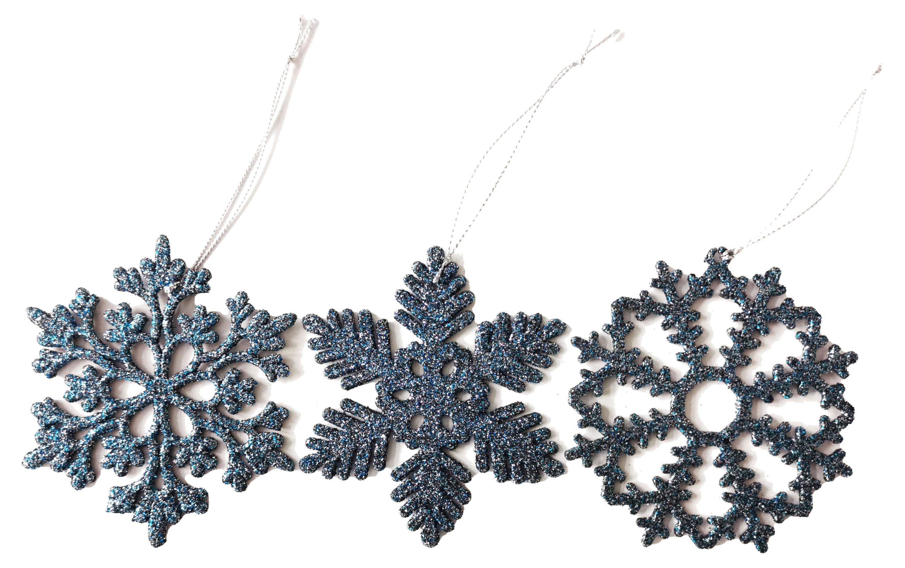 Елочное украшение Actuel Снежная королева Подвеска Снежинка синяя пластик 10 см, 1 шт в ассортименте