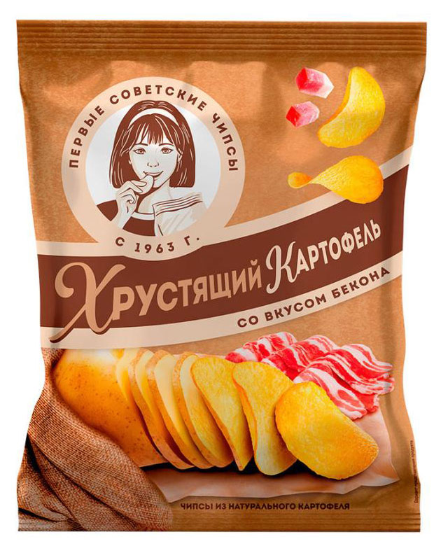 Чипсы «Хрустящий картофель» со вкусом бекона, 40 г