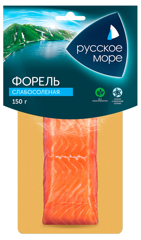 Форель слабосоленая «Русское море» филе-кусок, 150 г