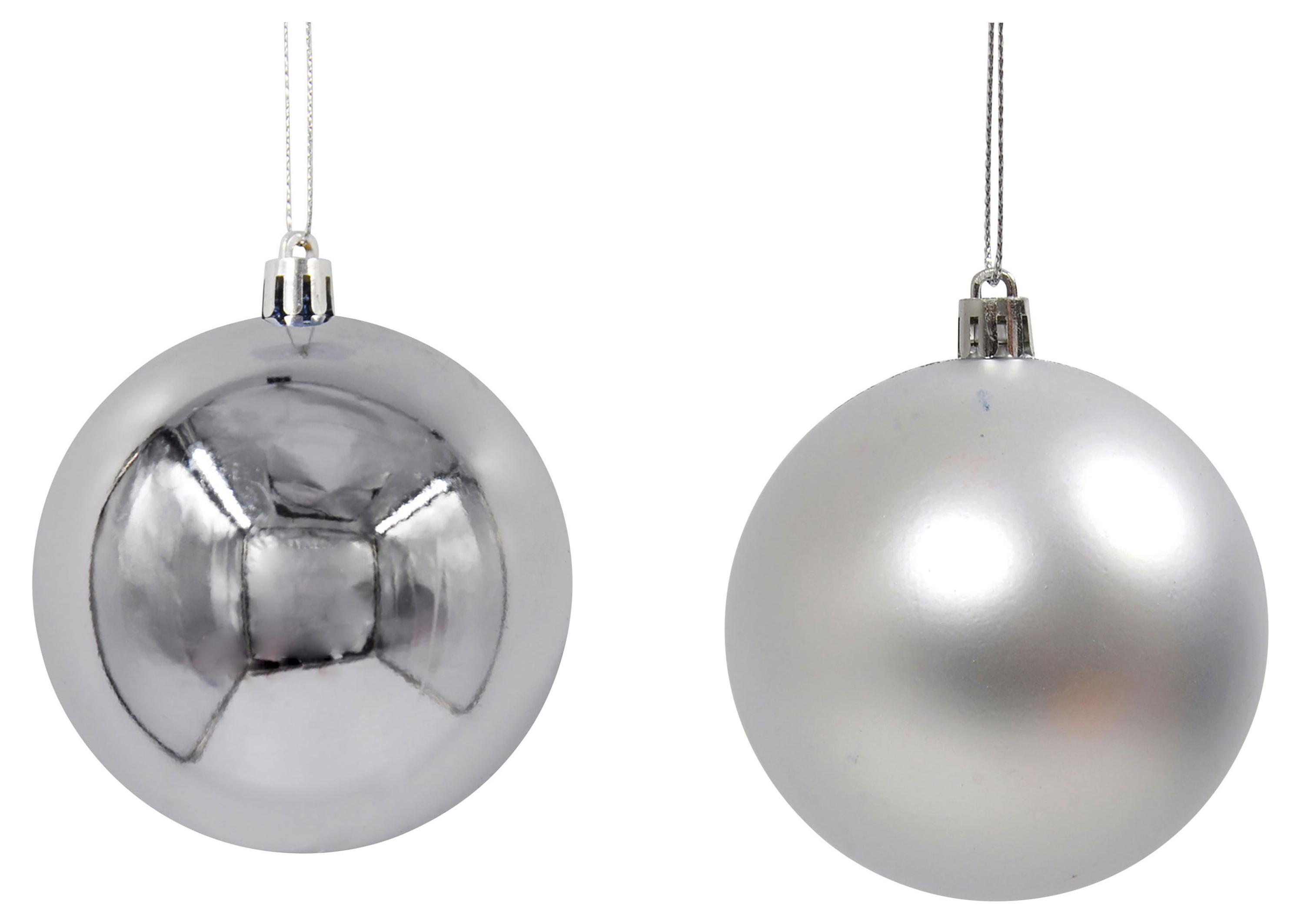 Елочный шар серебристный 6 см, 1 шт в ассортименте