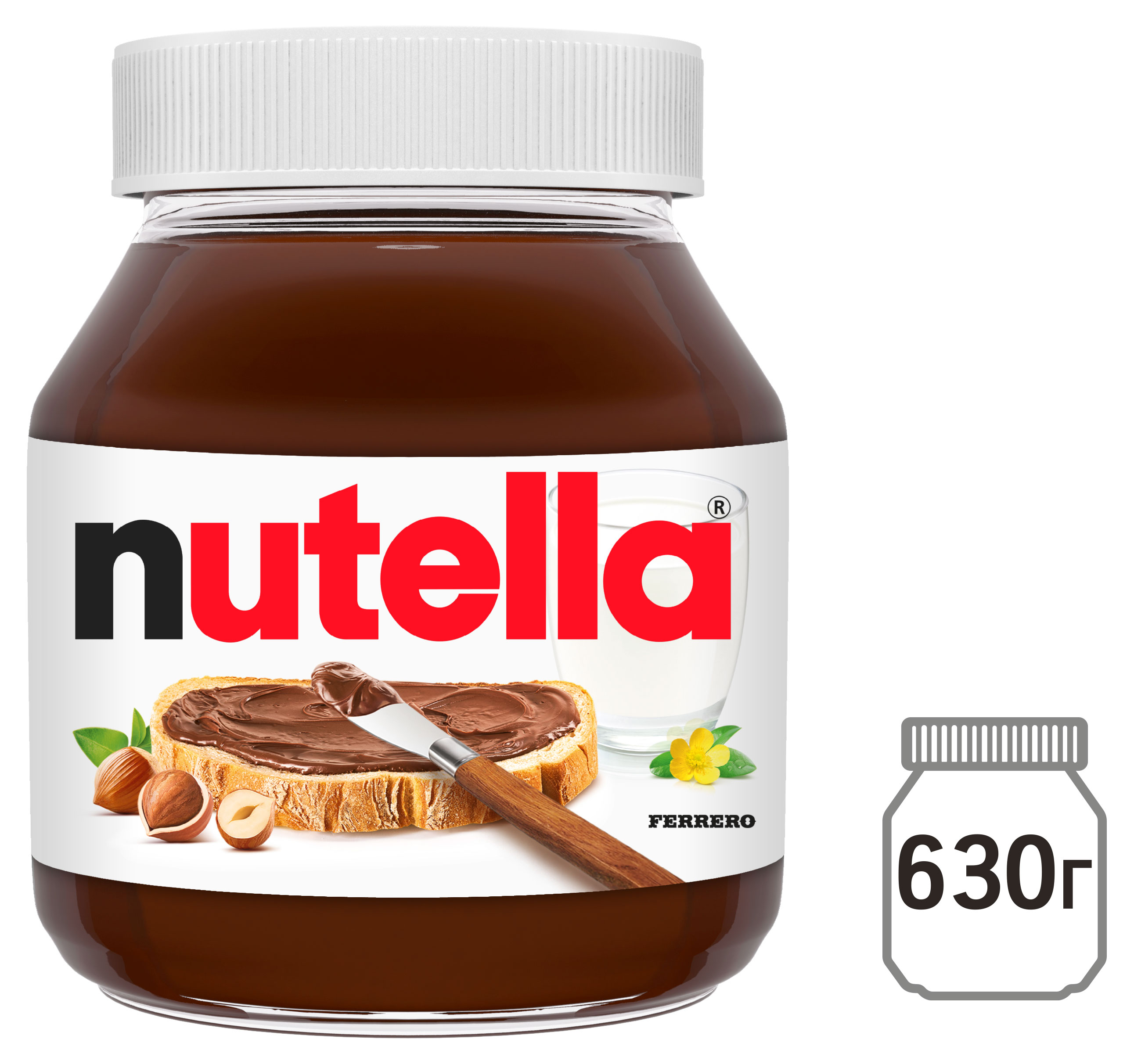 Паста ореховая Nutella с добавлением какао, 630 г