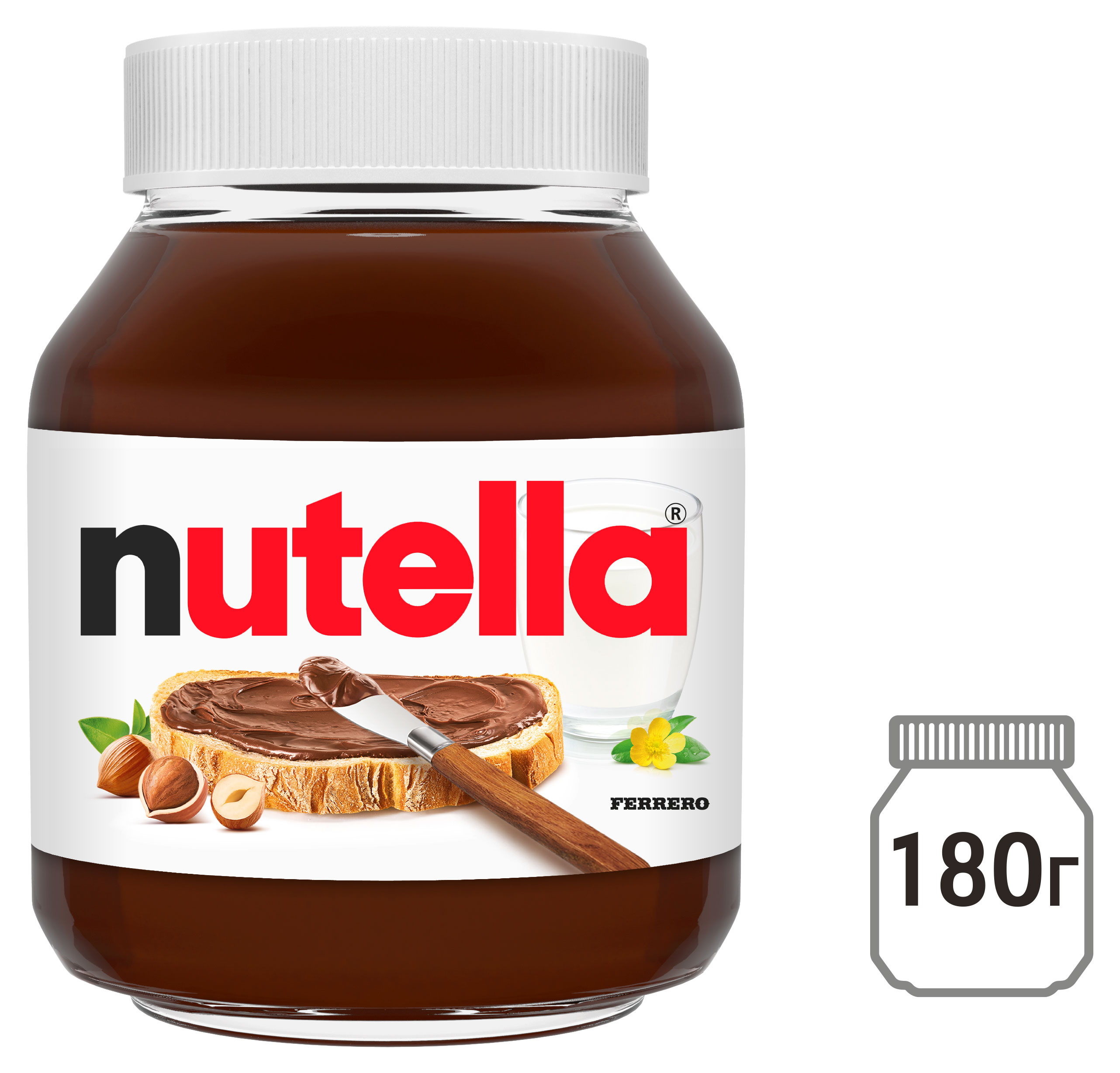 Паста ореховая Nutella с добавлением какао, 180 г