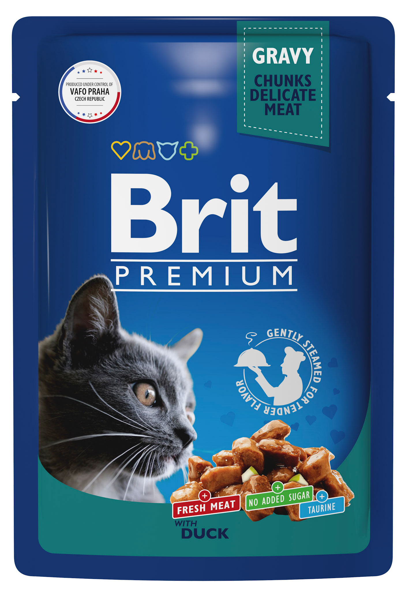 Корм для кошек Brit Premium утка в соусе, 85 г