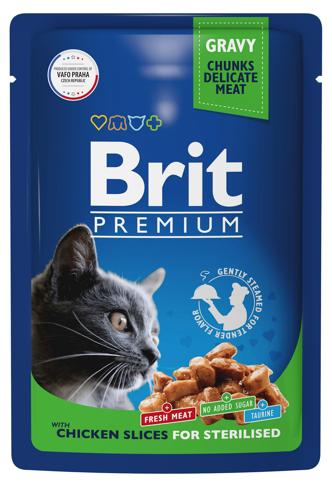 Корм для стерилизованных кошек Brit Premium с курицей в соусе, 85 г