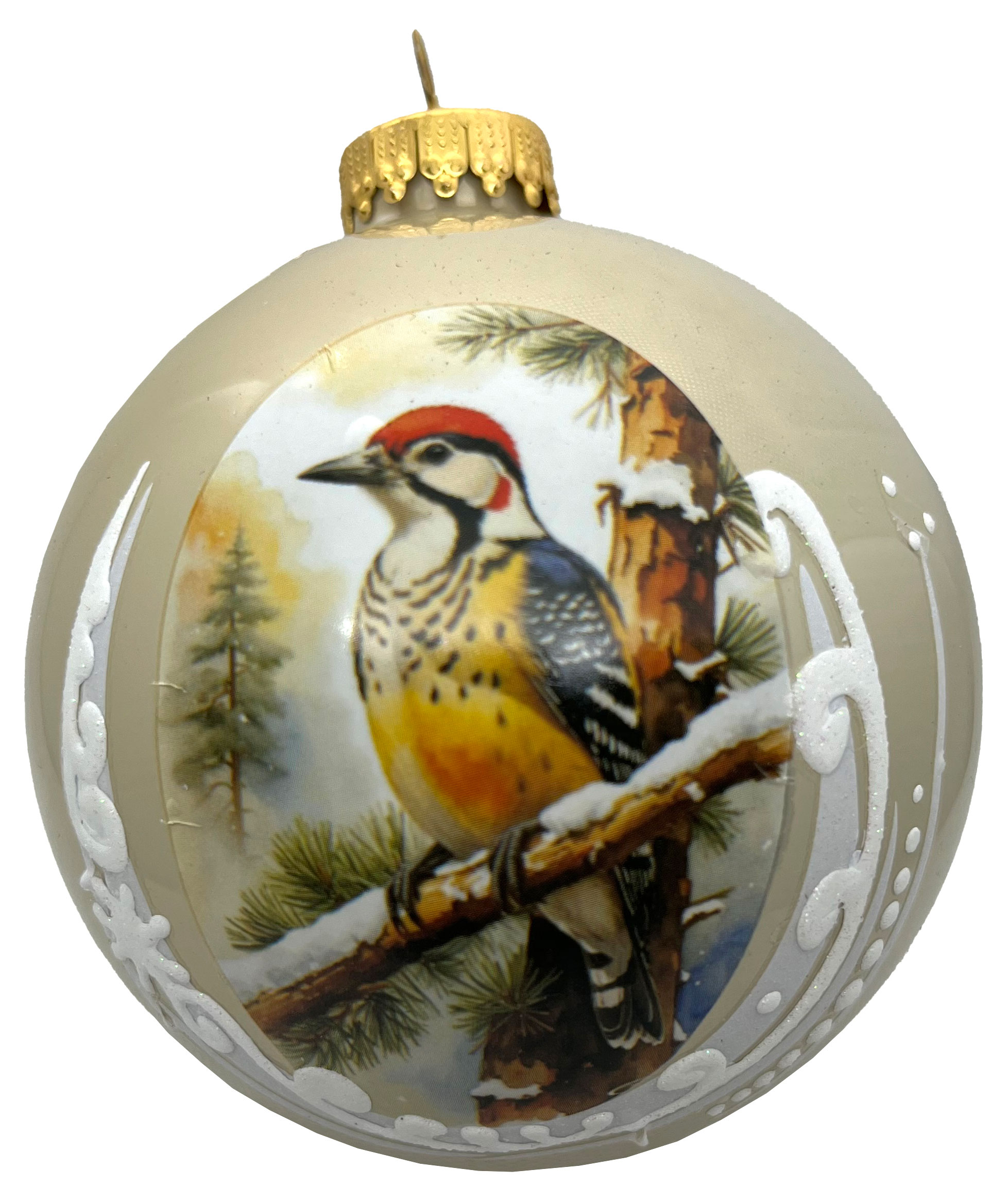 Елочный шар Птицы 8 см, 1 шт в ассортименте