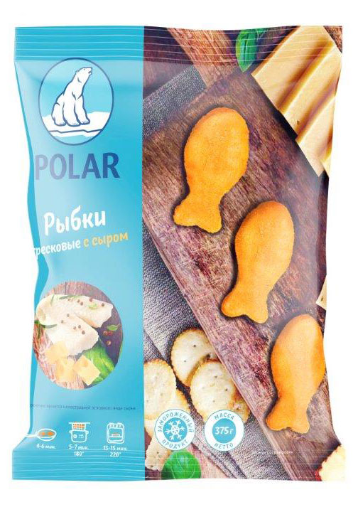 Рыбки тресковые наггетсы POLAR с сыром замороженные, 375 г