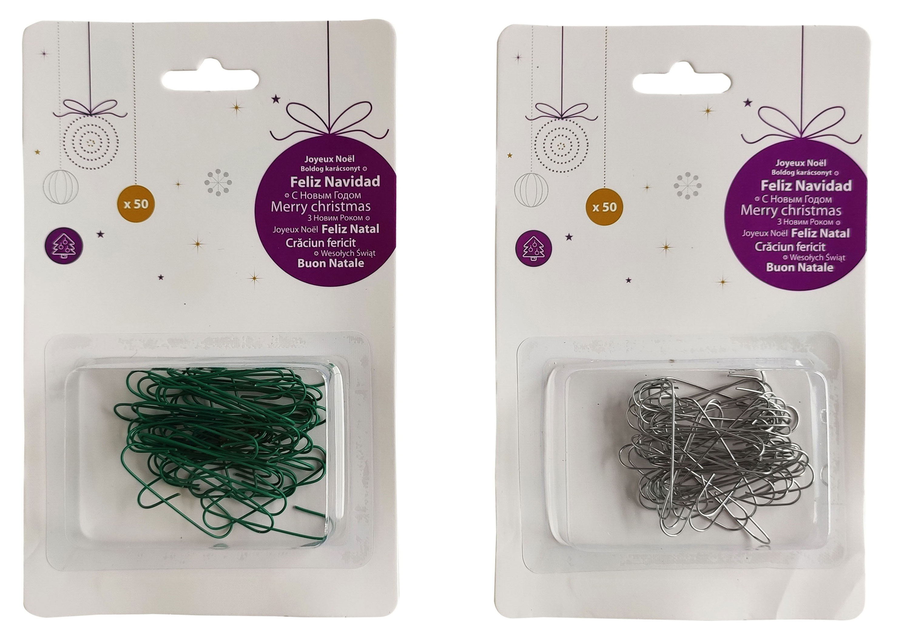 Набор крючков для елочных шаров 50 шт, 1 шт в ассортименте