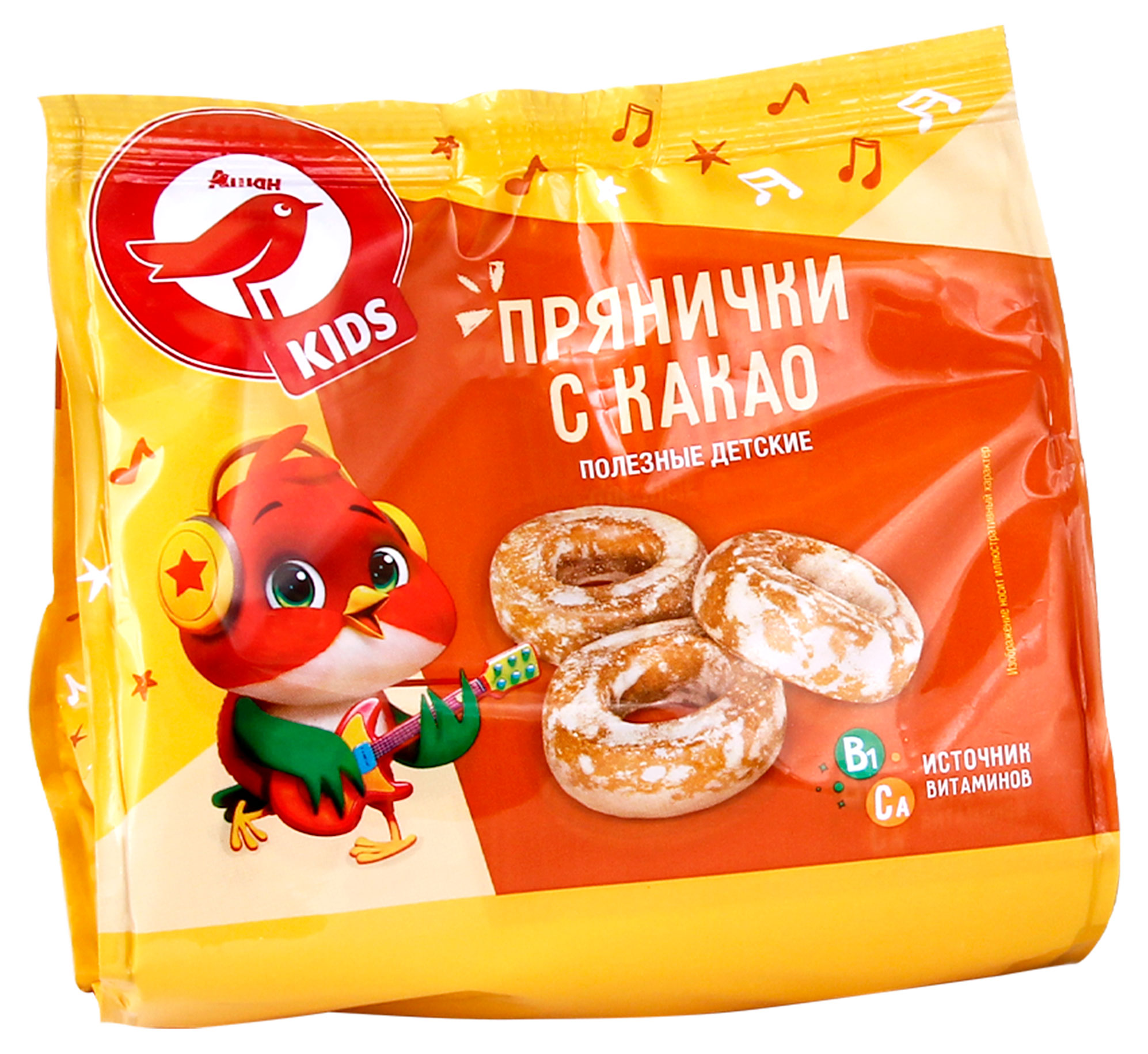 Прянички детские АШАН Красная птица Kids с какао, 175 г