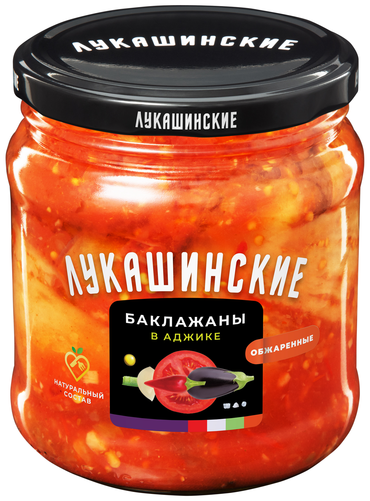 Баклажаны жареные «Лукашинские» по-деревенски в аджике, 460 г