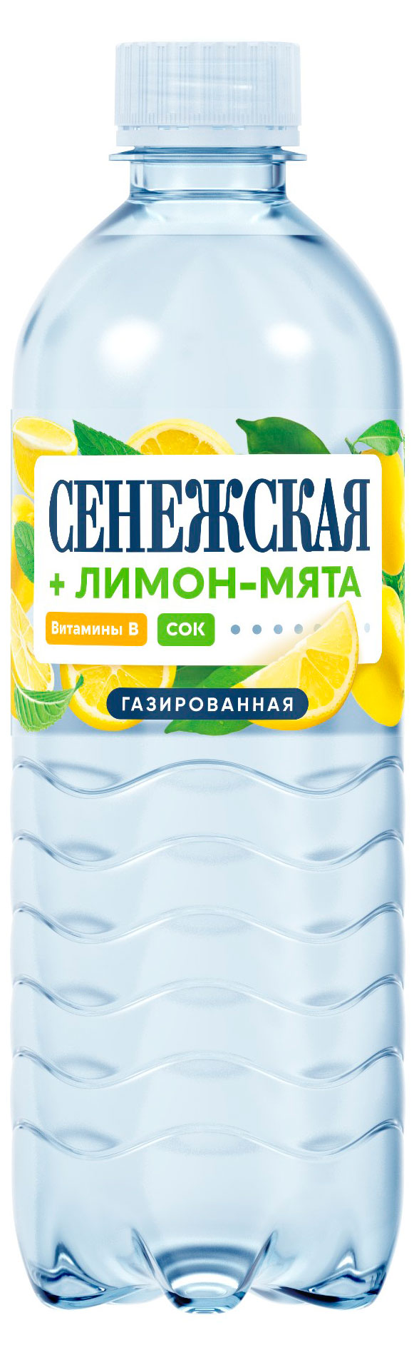 Вода питьевая «Сенежская» со соком лимона и мяты газированная, 500 мл