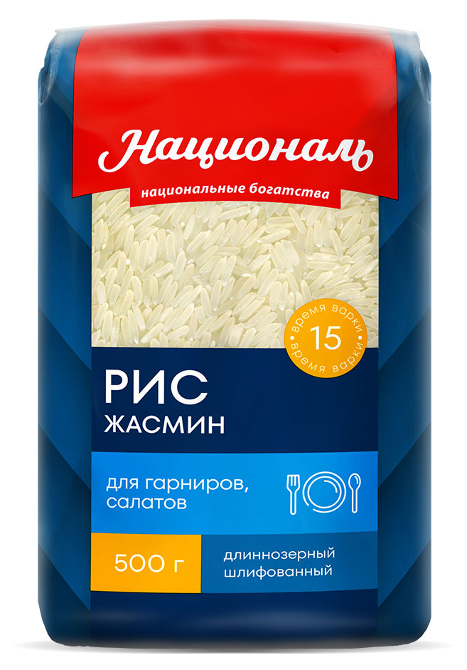 Рис «Националь» Premium Жасмин длиннозерный, 500 г