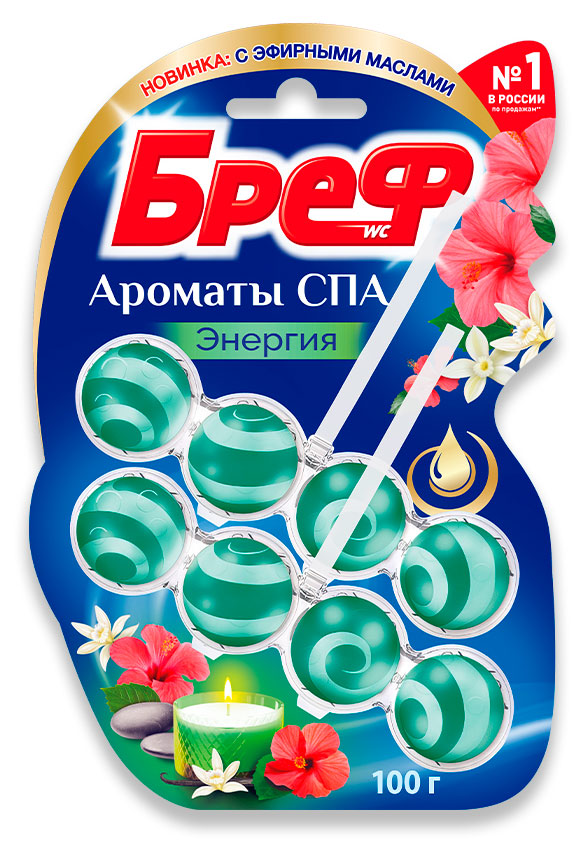 Туалетный блок «Бреф» Ароматы СПА Энергия, 2x50 г