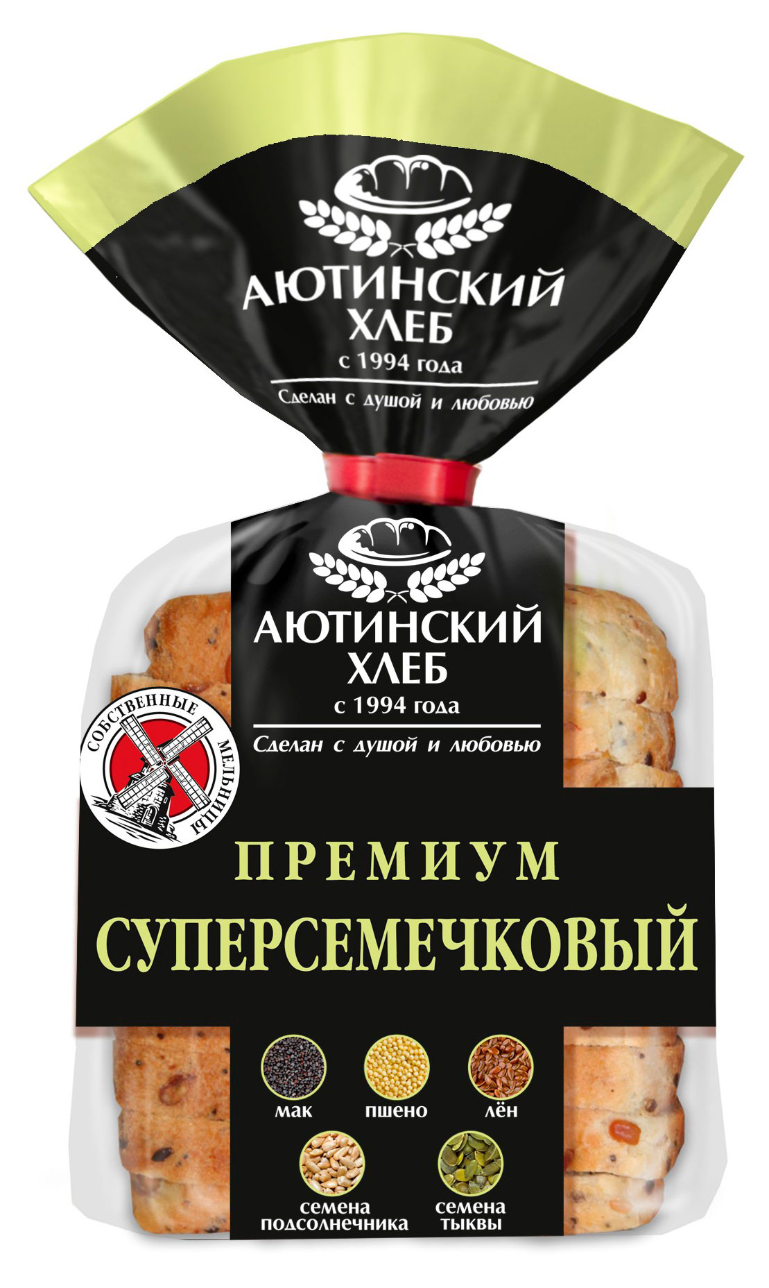 Хлеб пшеничный тостовый «Аютинский Хлеб» Суперсемечковый Премиум нарезка, 330 г
