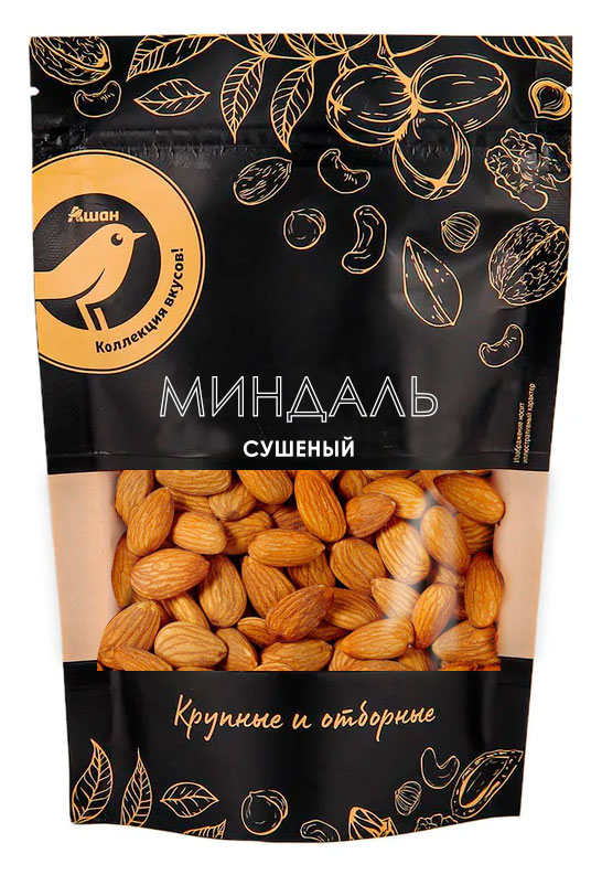 Миндаль АШАН Золотая птица сушеный, 135 г