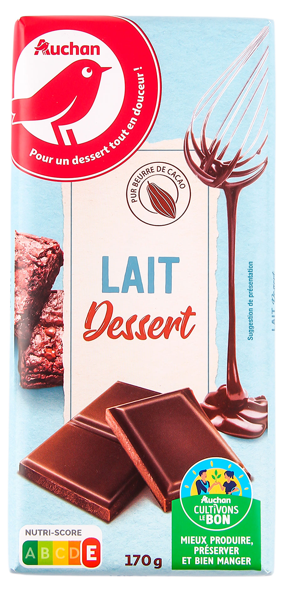 Шоколад молочный АШАН Красная птица Франция, 170 г