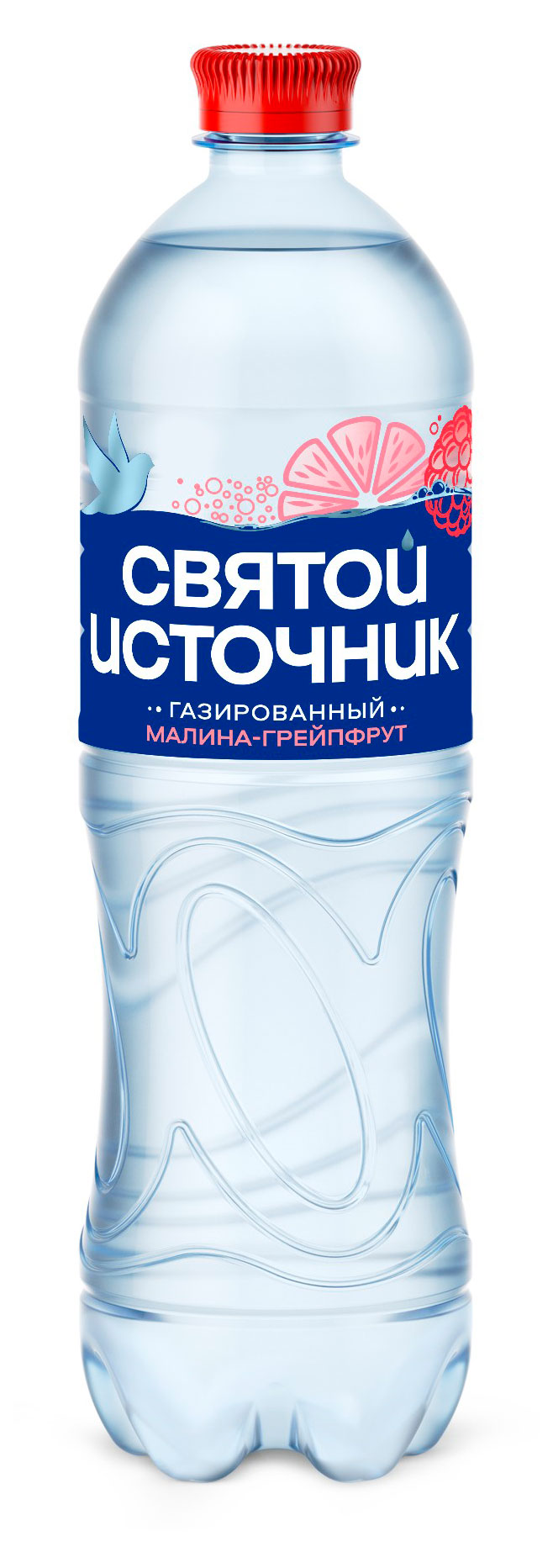 Вода питьевая «Святой Источник» газированная с ароматом малины и грейпфрута, 1 л