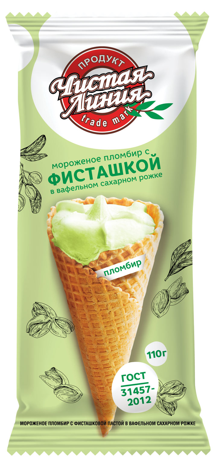 Мороженое «Чистая Линия» пломбир с фисташкой, 110 г