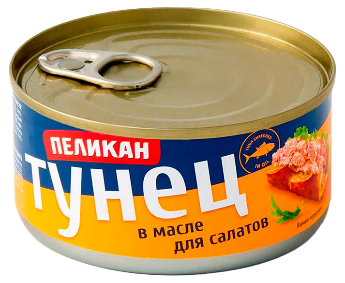 Тунец «Пеликан» в масле для салатов, 185 г