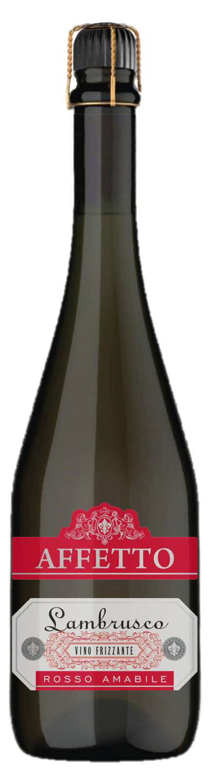 Игристое вино Affetto Lambrusco красное полусладкое Россия, 0,75 л
