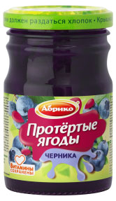 Протертые ягоды «Абрико» черника, 230 г