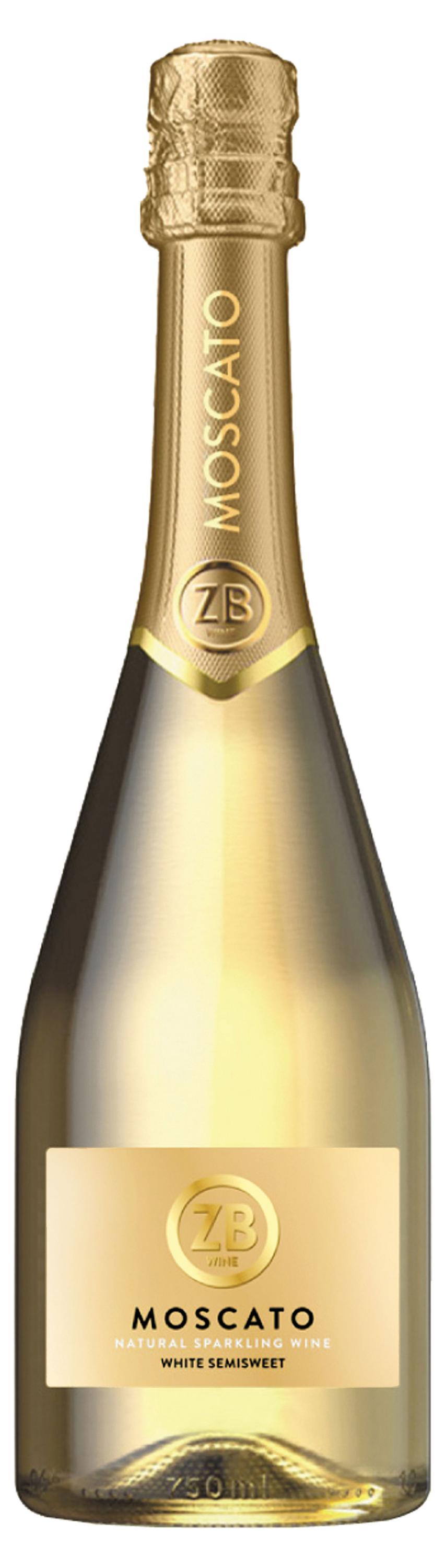 Игристое вино ZB WINE Moscato белое полусладкое Россия, 0,75 л