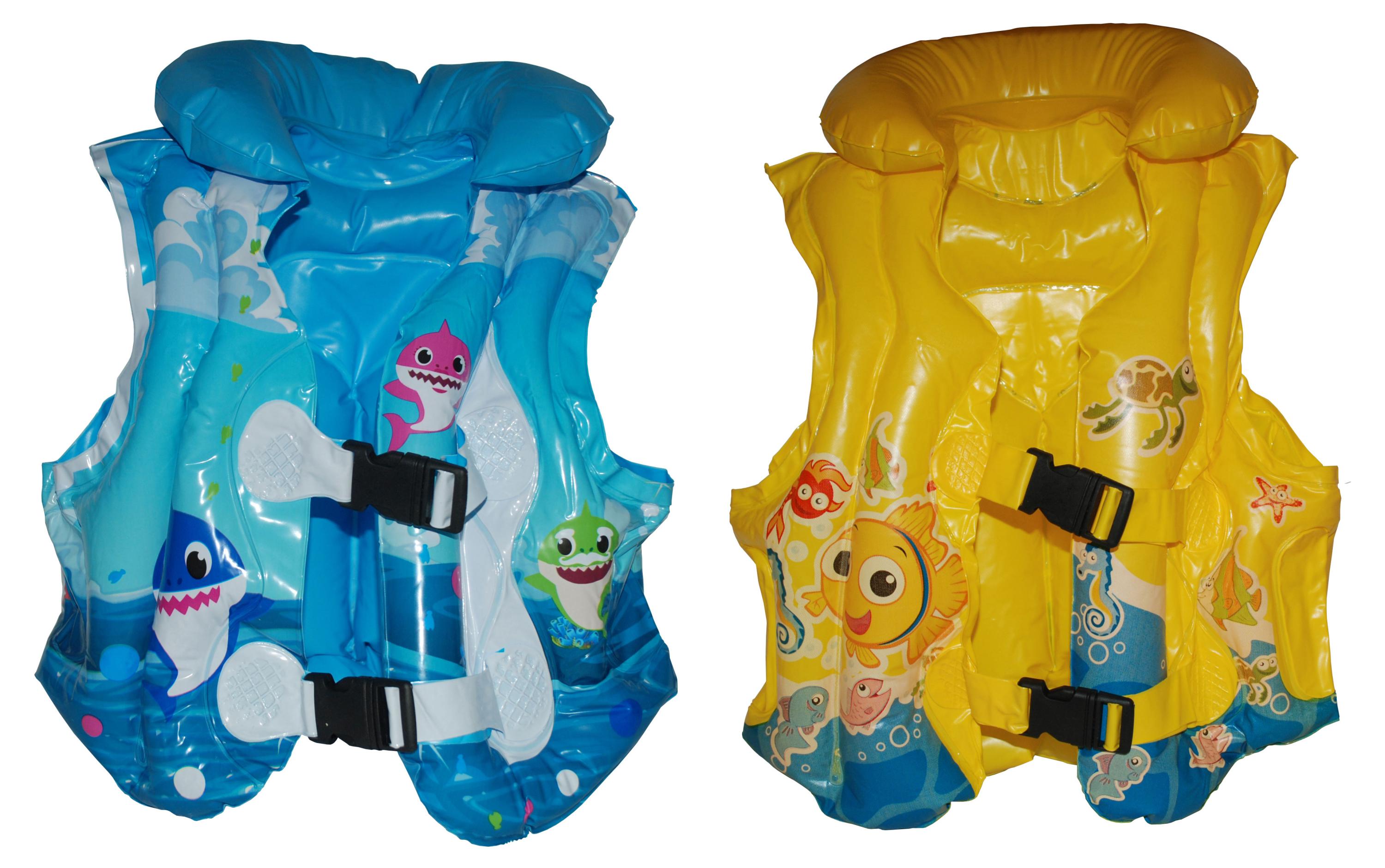 Жилет детский для плавания надувной с рисунком ПВХ, р S