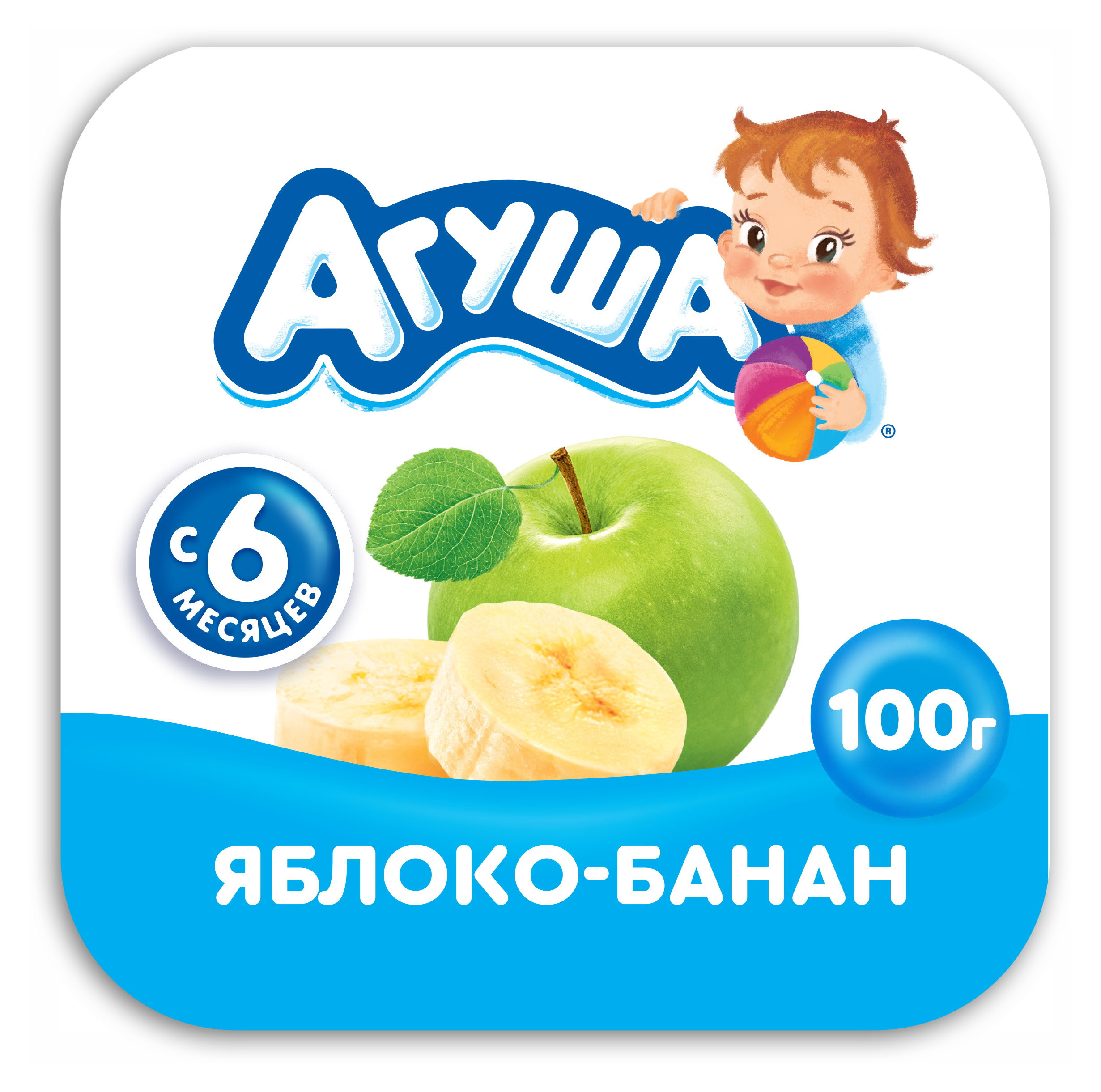 Творог детский «Агуша» фруктовый яблоко-банан 3,9% с 6 мес., 100 г