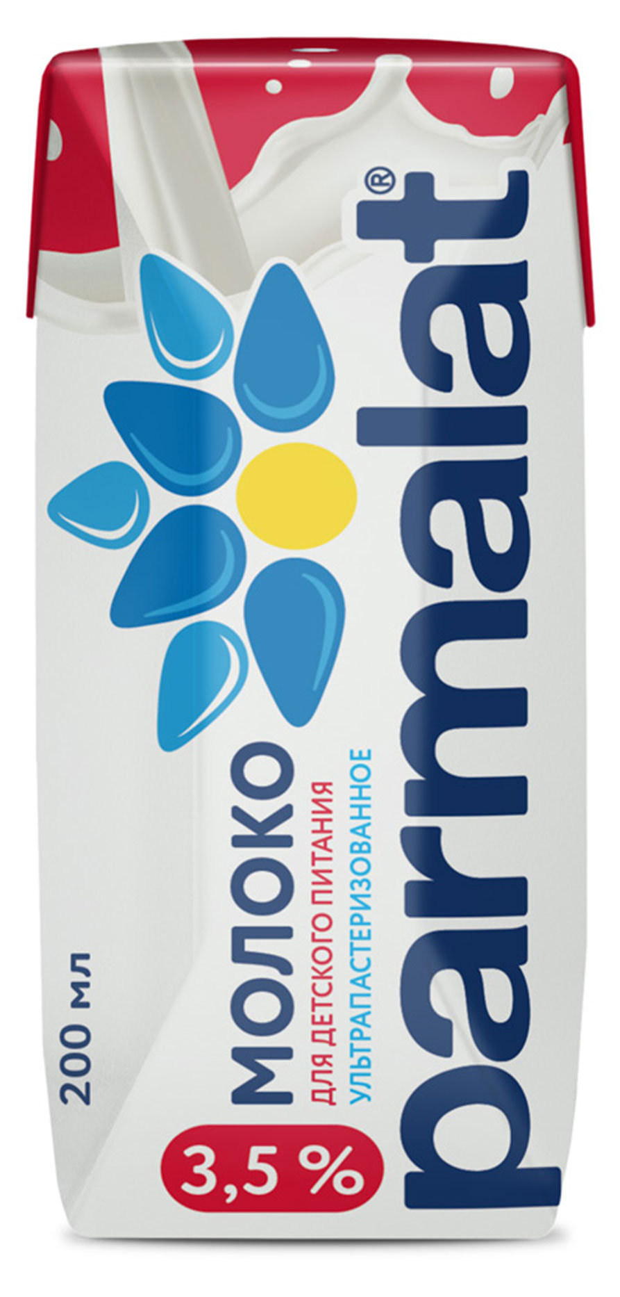 Молоко ультрапастеризованное питьевое Parmalat нормализованное стерилизованное для детского питания 3,5% ГОСТ БЗМЖ, 200 мл