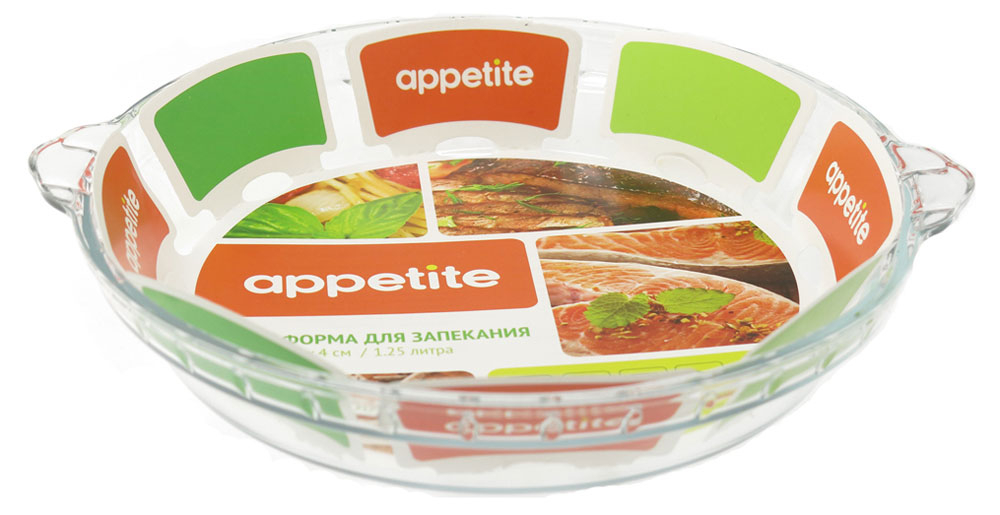 Форма для запекания Appetite стеклянная 22х4 см, 1,25 л