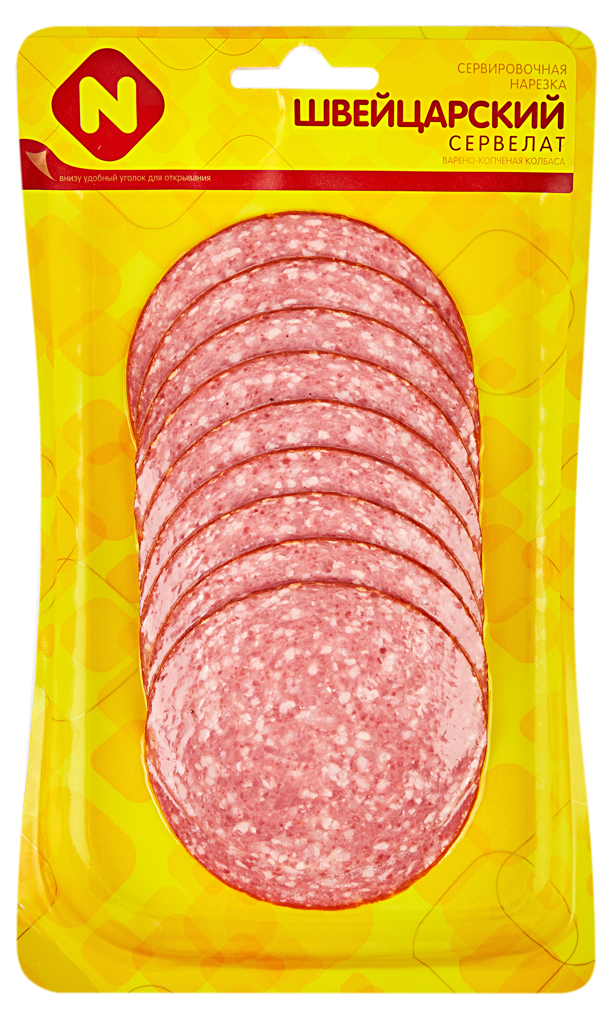 Колбаса варено-копченая «Останкино» Сервелат Швейцарский, 100 г