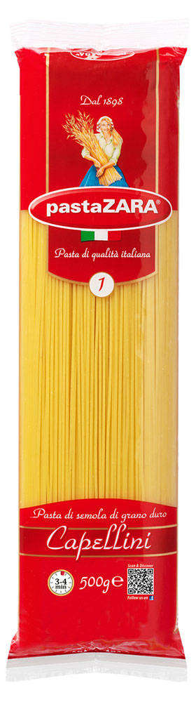 Макаронные изделия Pasta Zara Capellini №1 спагетти, 500 г