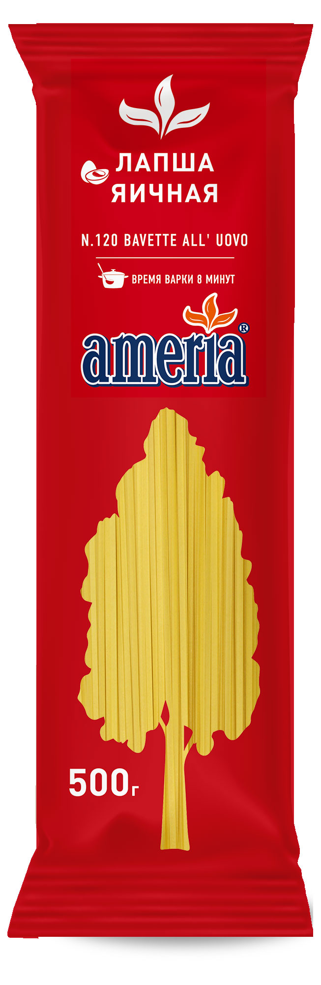 Макаронные изделия Ameria Bavette №120 лапша, 500 г