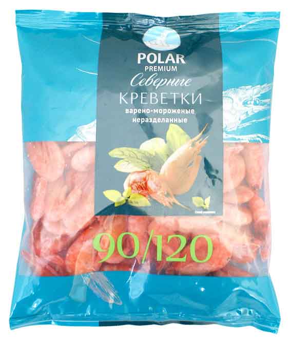 Креветки Polar Premium Северные 90х120 варено-мороженые, 500 г