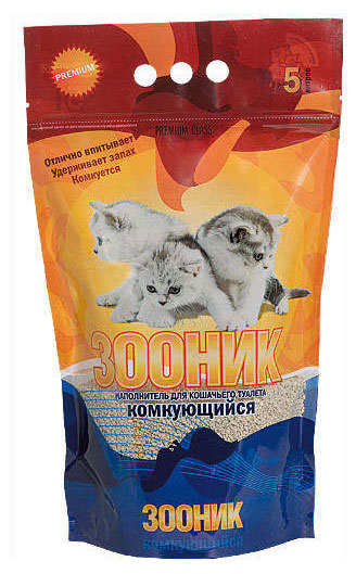 Наполнитель для кошачьего туалета «Зооник» комкующийся, 5 л