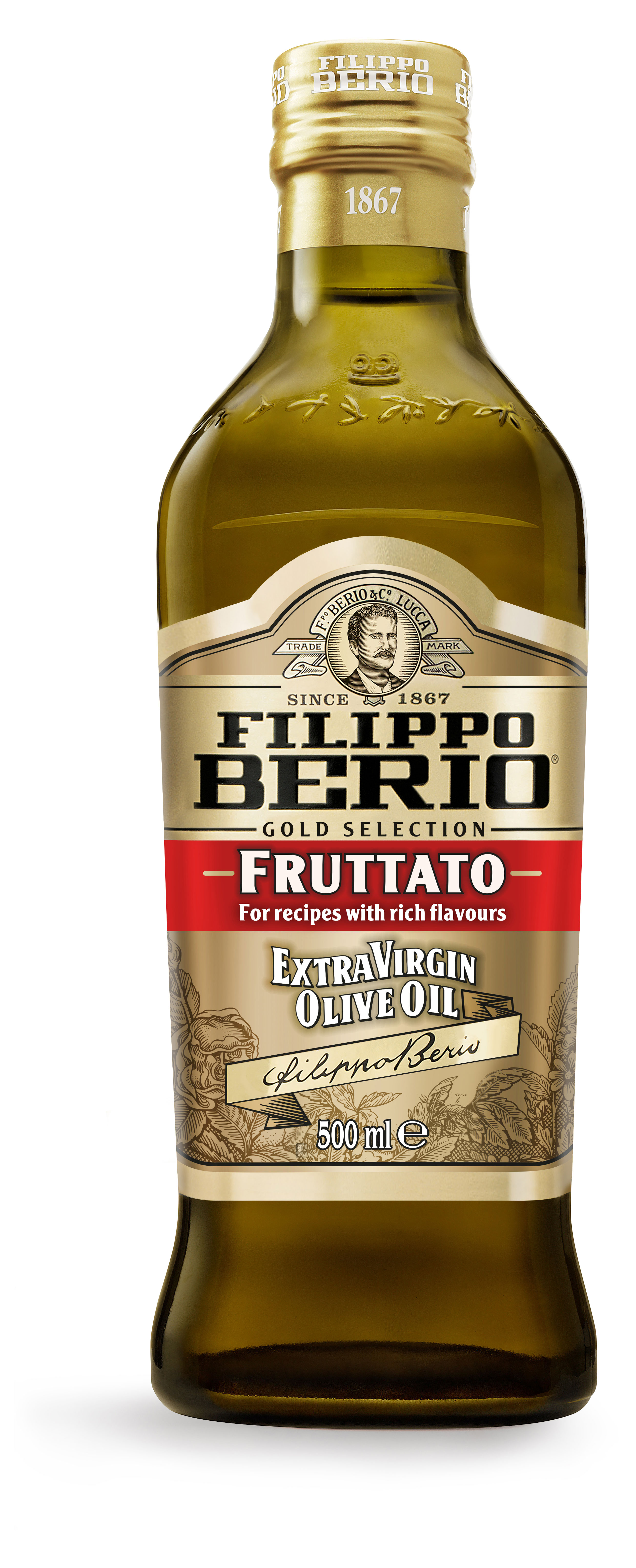 Масло оливковое Filippo Berio Extra Virgin Fruttato нерафинированное Италия, 500 мл