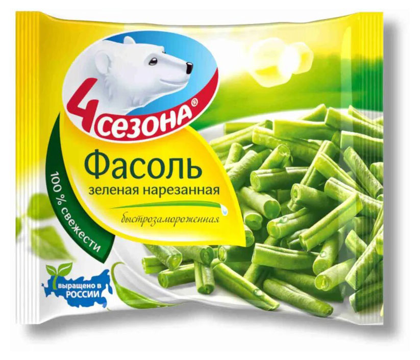 Овощная смесь Фасоль зеленая «4 Сезона» стручковая нарезанная, 400 г