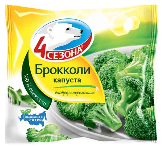 Овощная смесь Капуста брокколи «4 Сезона» быстрозамороженные, 400 г