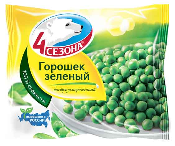 Овощная смесь Зеленый горошек «4 Сезона» замороженный, 400 г