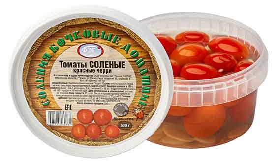 Томаты соленые «ФЭГ» красные черри, 500 г